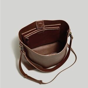 Madewell Womens $168 The Transport Bucket Bag Mahogany NM952 D2